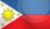 A close up of the flag of philippines